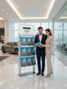 Dwustronny stojak na ulotki