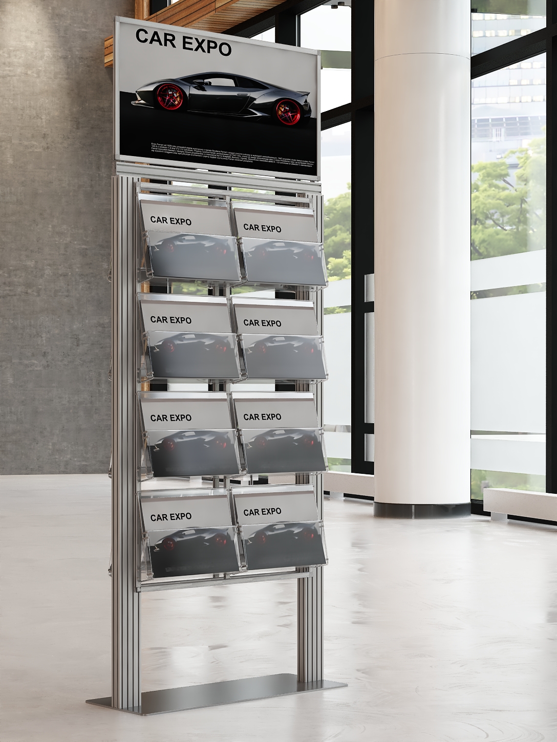 Dwustronny stojak na ulotki A4 A5 i DL