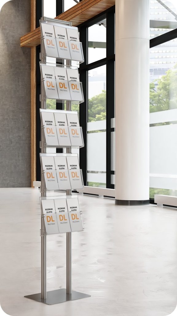 Stojak na ulotki A4 A5 i DL 5 kieszeni na ulotki