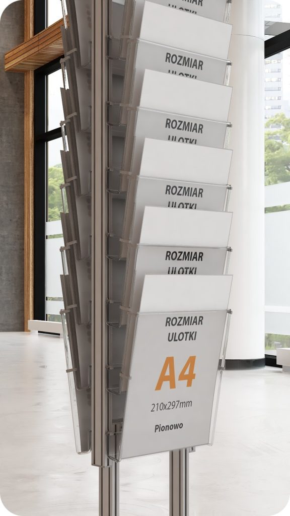 Składany stojak na ulotki