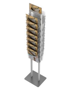 Składany stojący prezenter z 14 kieszeniami A4 i logo w formacie DL - dwustronny