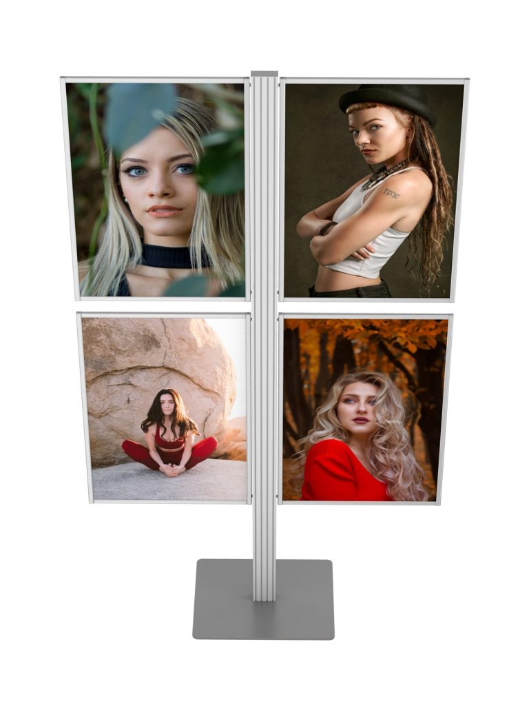 Prezenter 4 plakatów B2 500x707mm na nodze