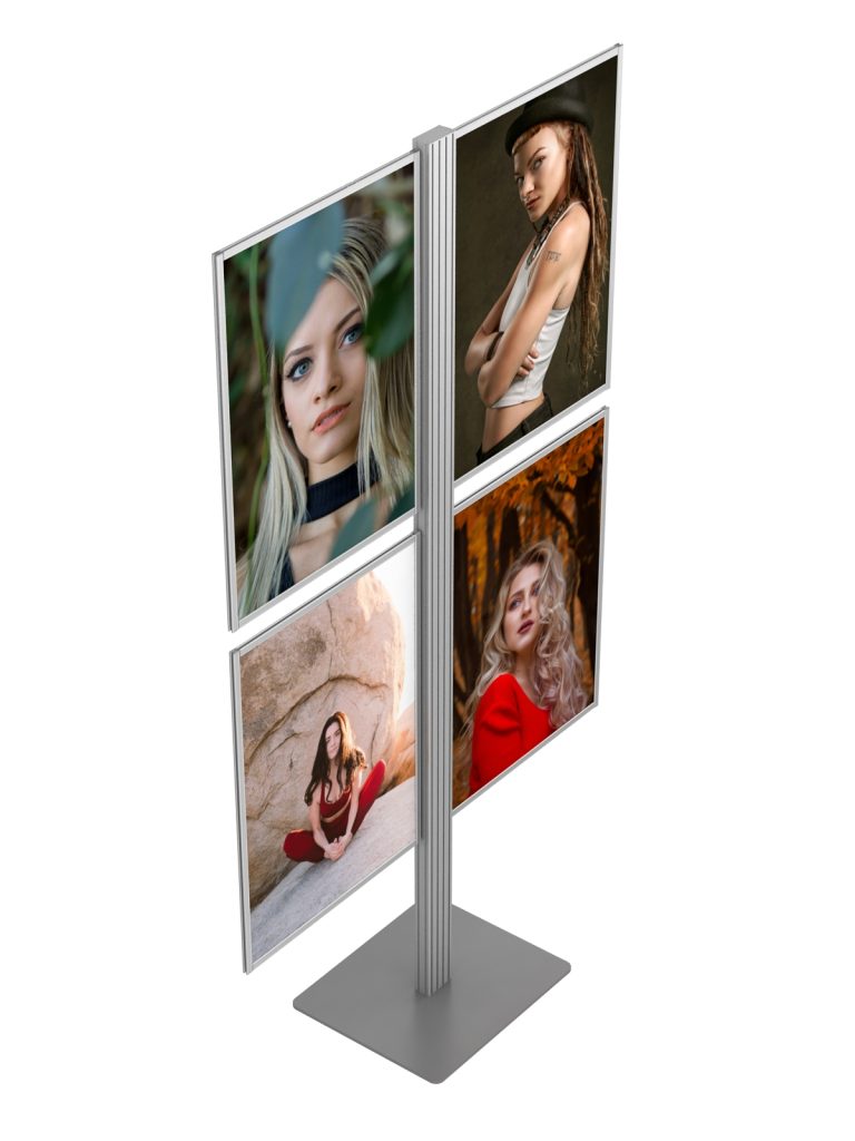 Prezenter 4 plakatów B2 500x707mm na nodze