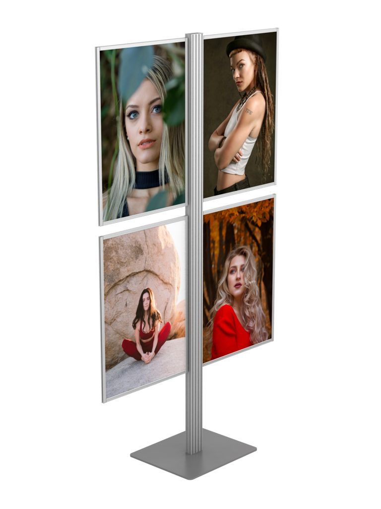 Prezenter 4 plakatów B2 500x707mm na nodze