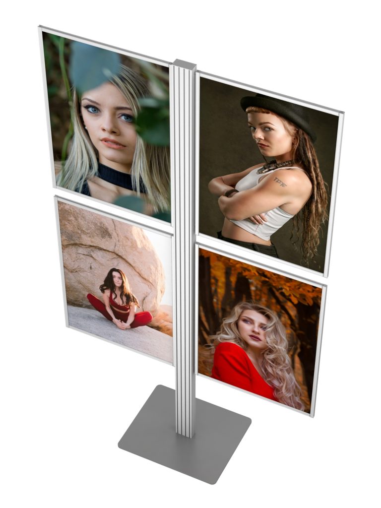 Prezenter 4 plakatów B2 500x707mm na nodze