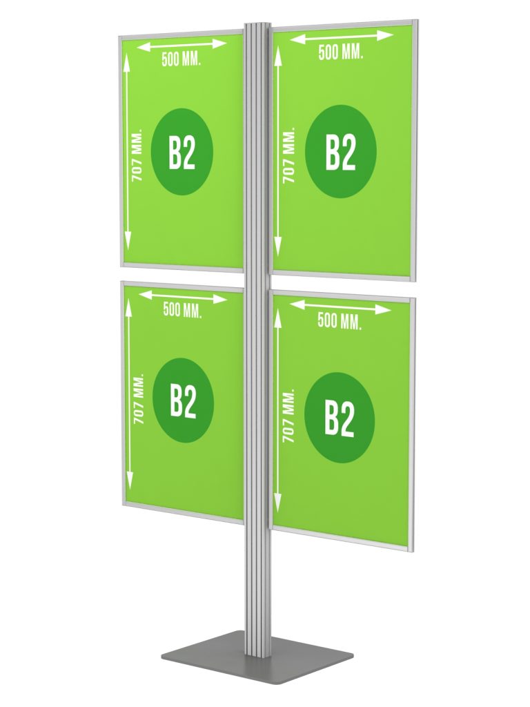 Prezenter 4 plakatów B2 500x707mm na nodze
