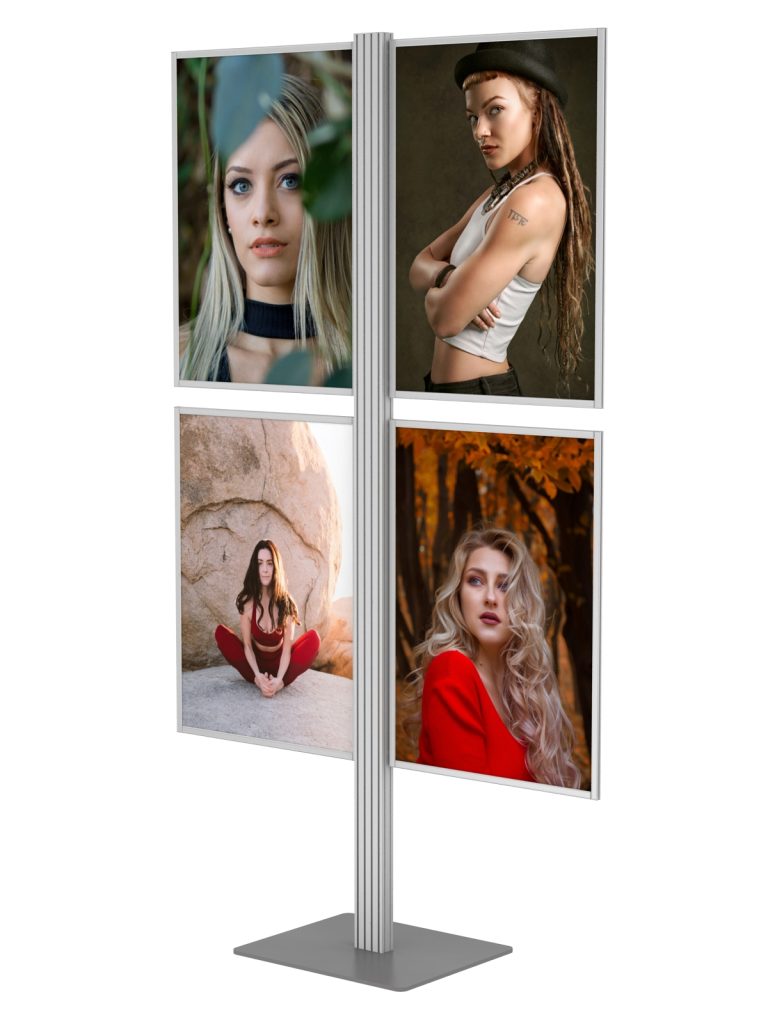 Prezenter 4 plakatów B2 500x707mm na nodze