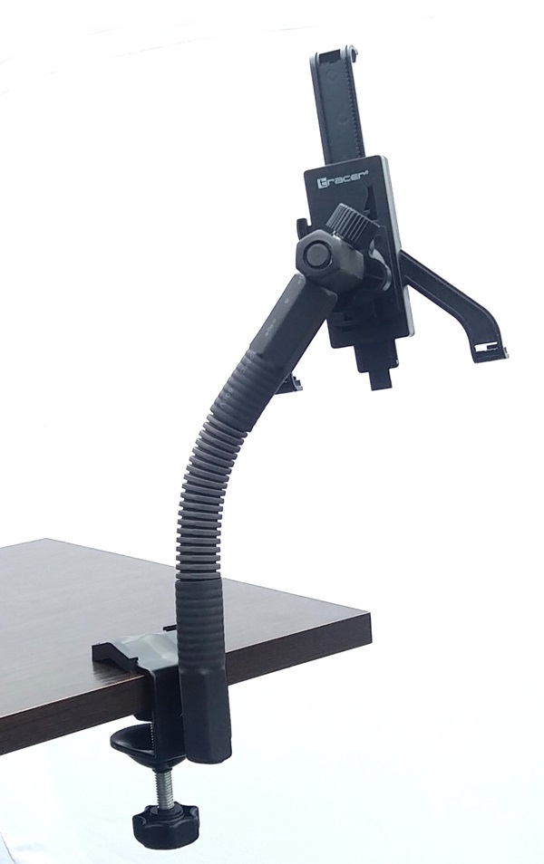 Uchwyt 2x360 na tablet z giętkim ramieniem mocowanie imadło