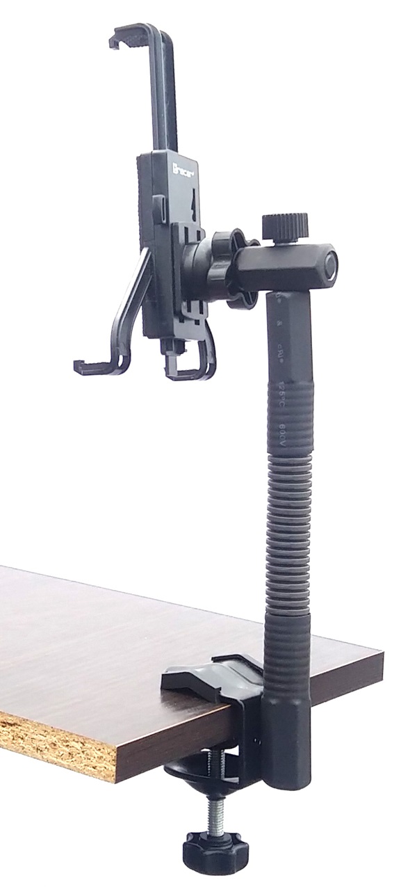 Uchwyt 2x360 na tablet z giętkim ramieniem mocowanie imadło