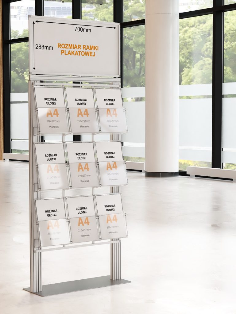 Duży prezenter 9 kieszeni na ulotki A4 210x297mm