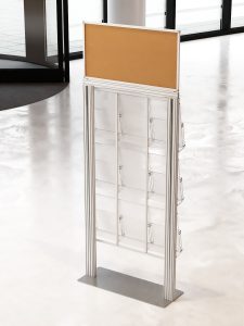 Ekspozytor 9 kieszeni na ulotki A4 210x297mm z ramką plakatową