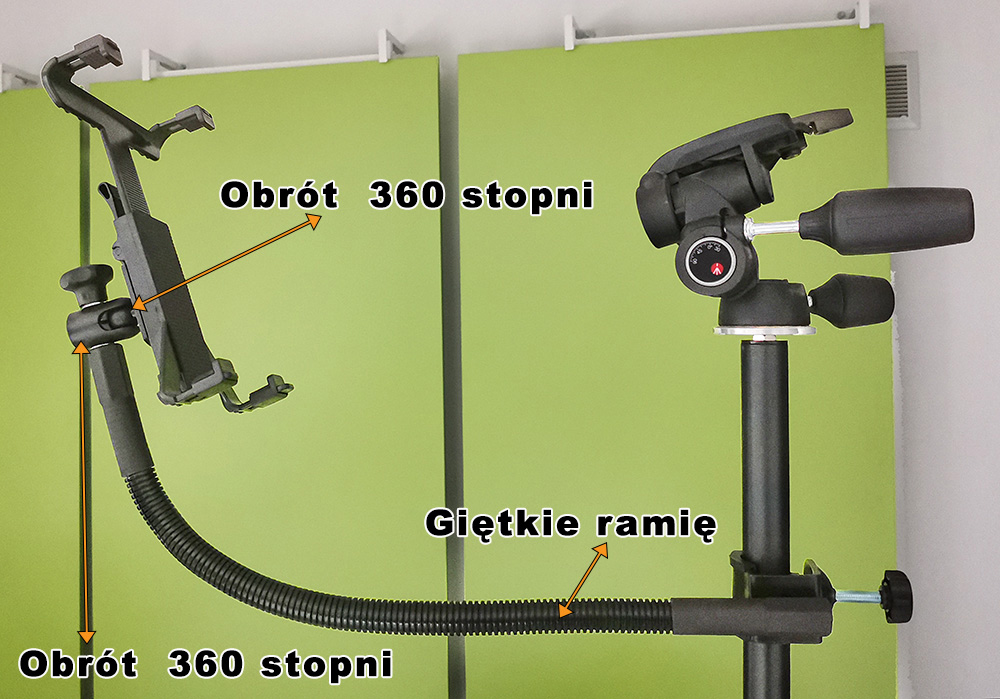 Obrotowy uchwyt 360 stopni na tablet 7" 10,1" z giętkim ramieniem 20-200cm Model.K3