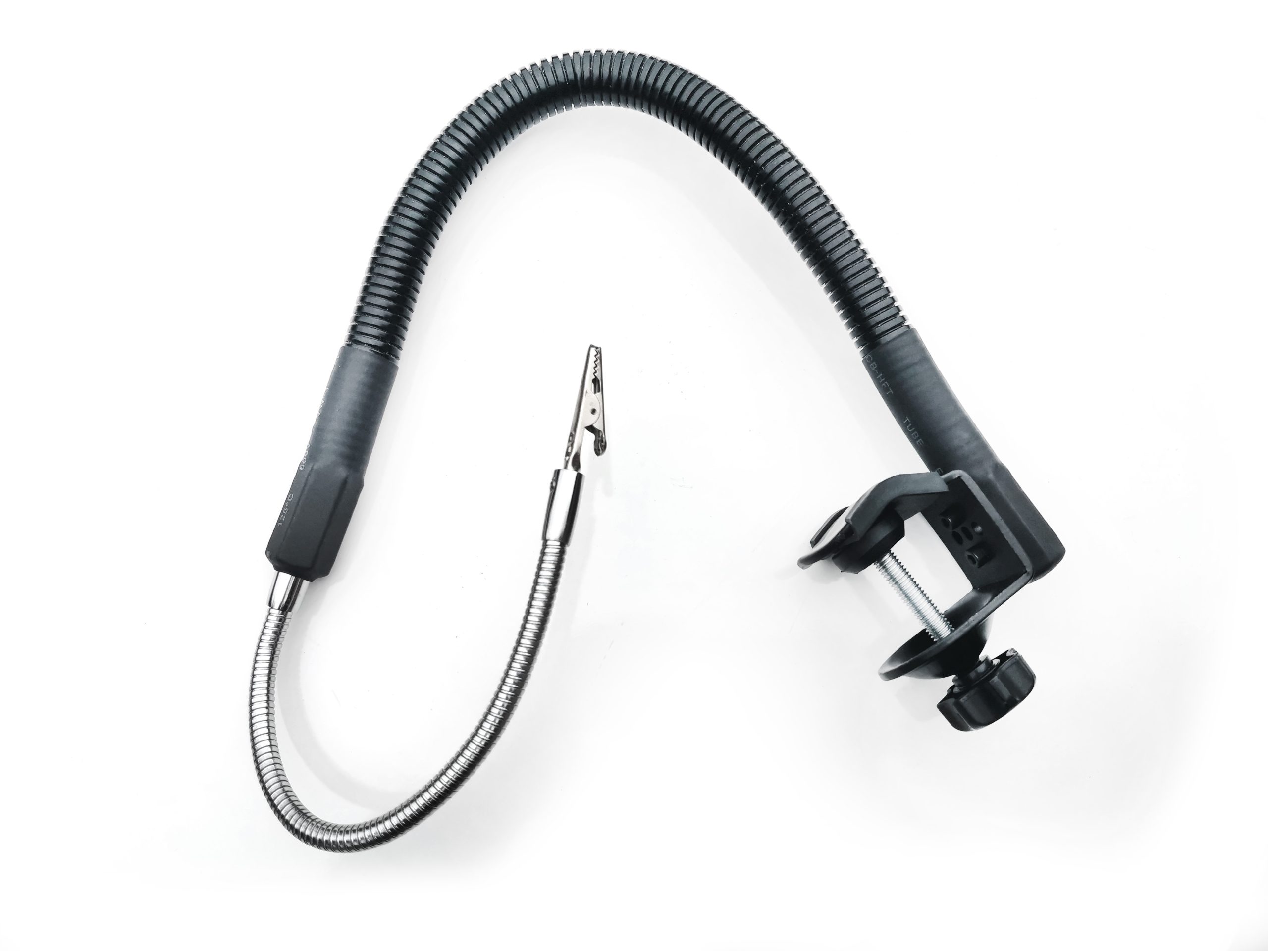 Uchwyt z krokodylkiem imadło 4cm wyginane ramię do rurki blatu