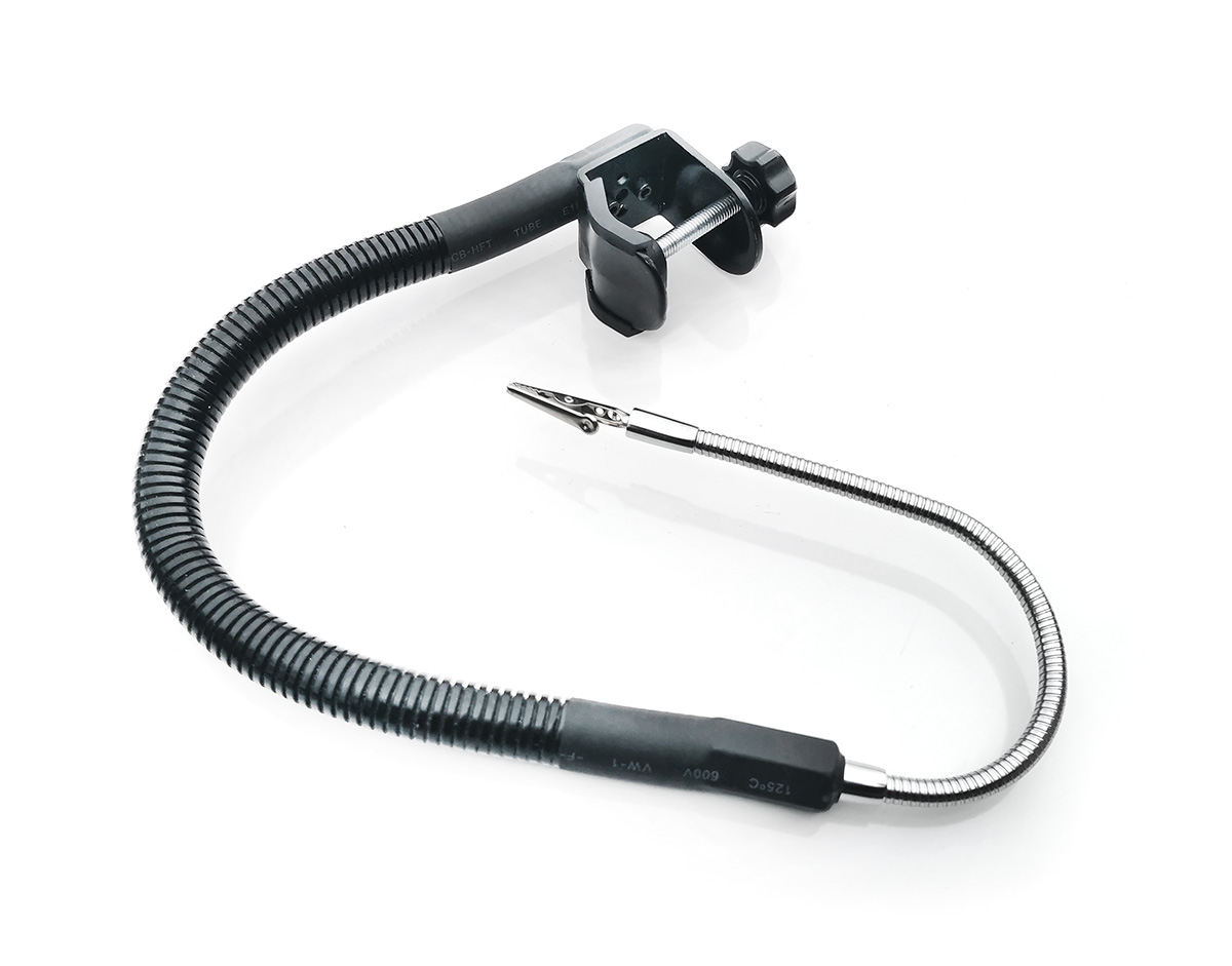 Uchwyt z krokodylkiem imadło 4cm wyginane ramię do rurki blatu