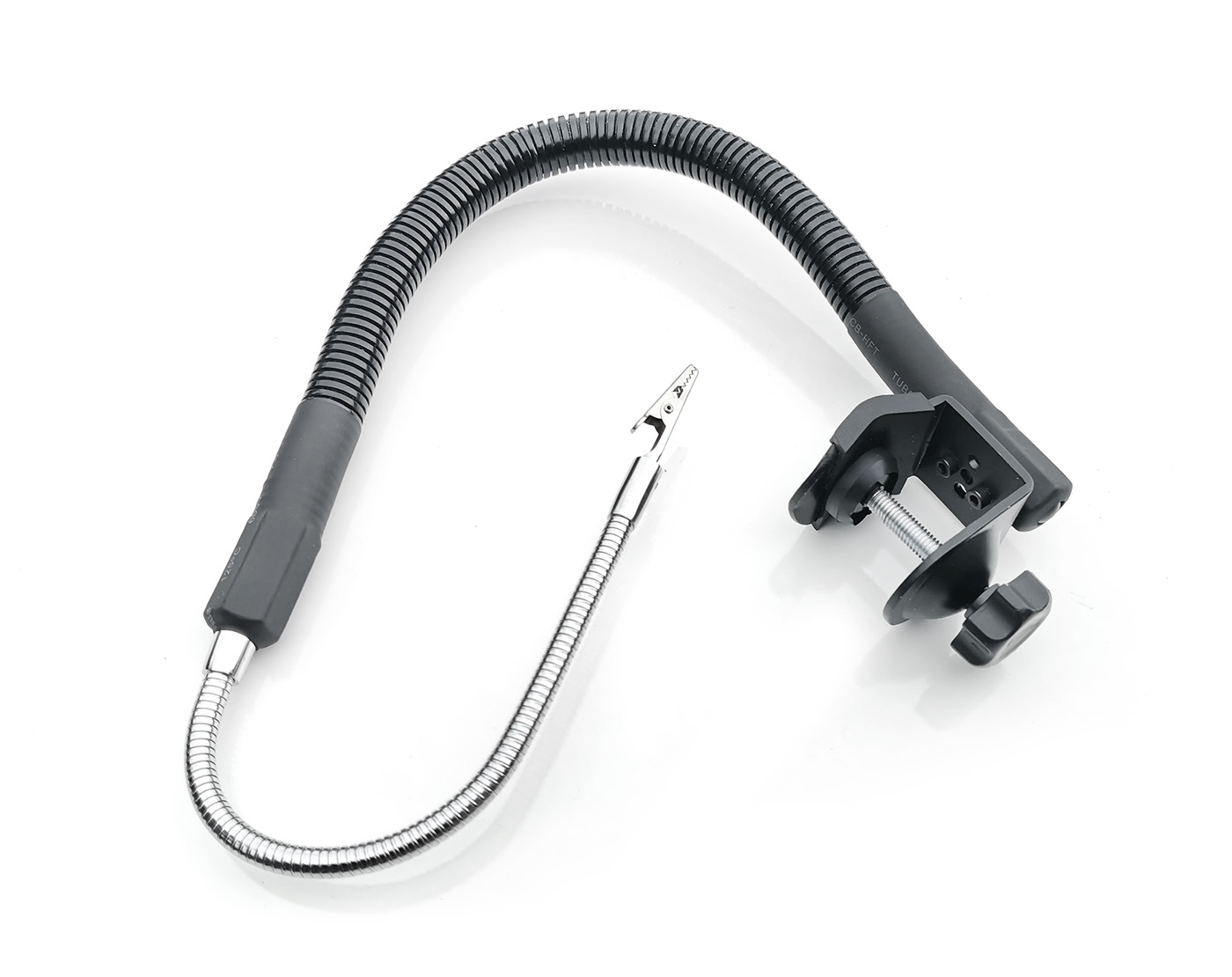 Uchwyt z krokodylkiem imadło 4cm wyginane ramię do rurki blatu