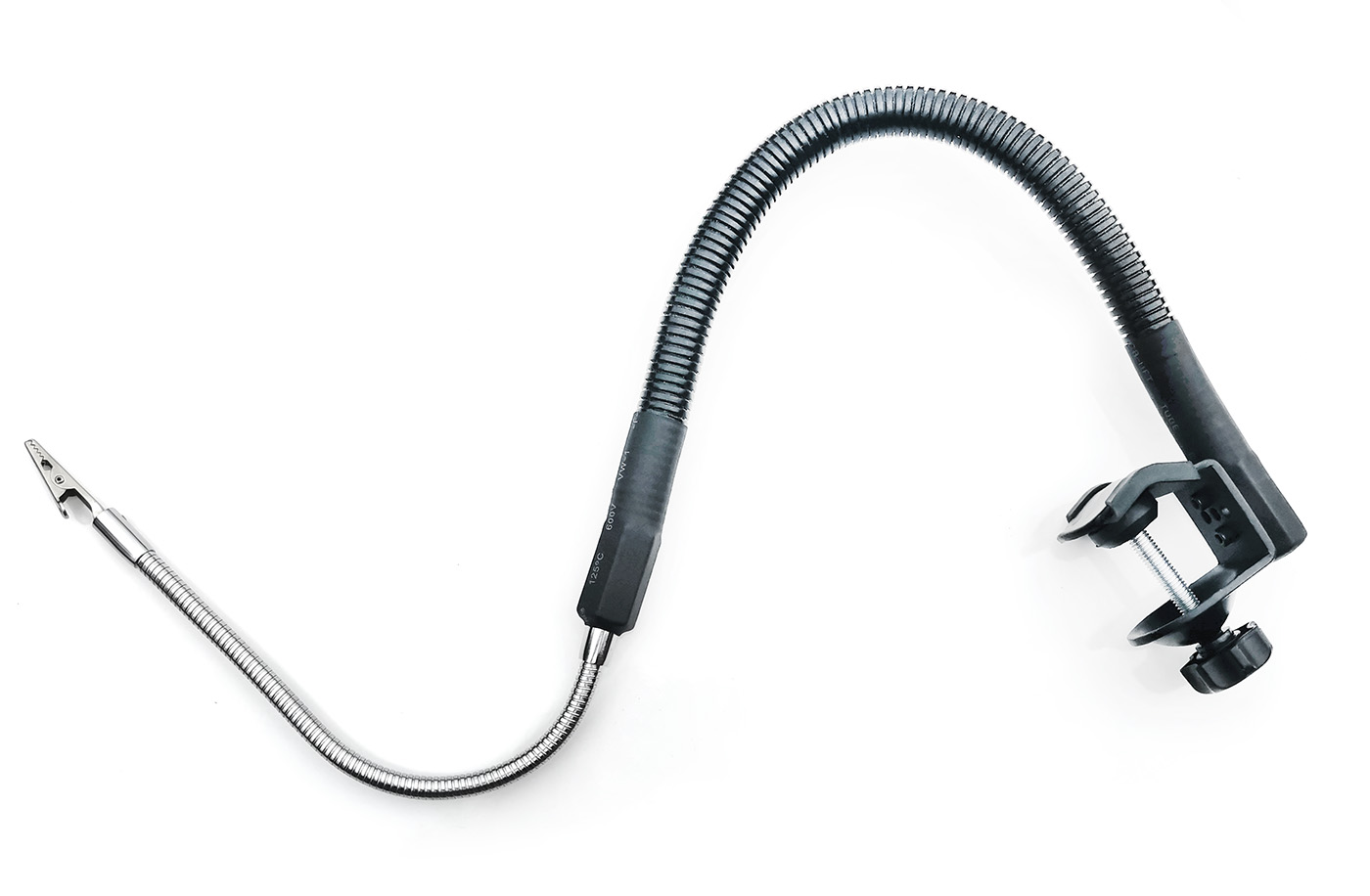 Uchwyt z krokodylkiem imadło 4cm wyginane ramię do rurki blatu