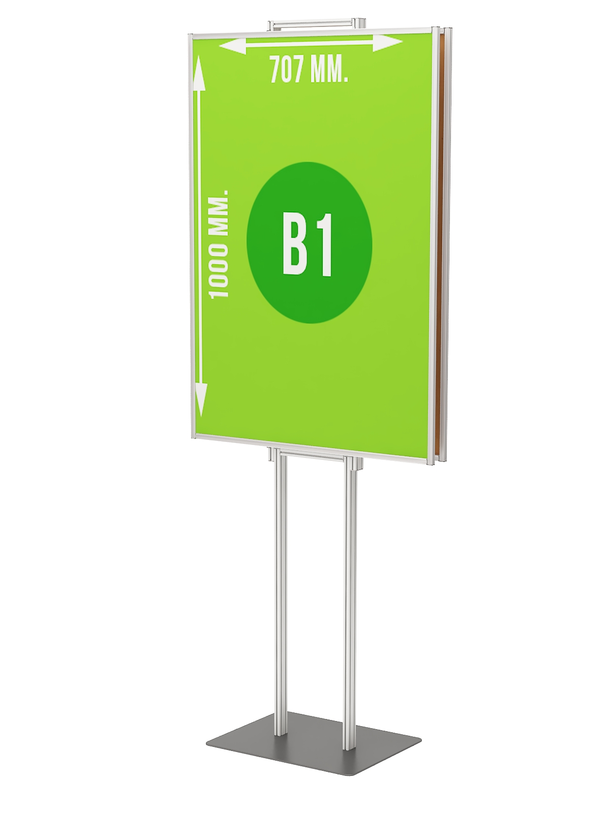 Dwustronny składany stojak ekspozytor na plakat 2 x B1 707x1000mm