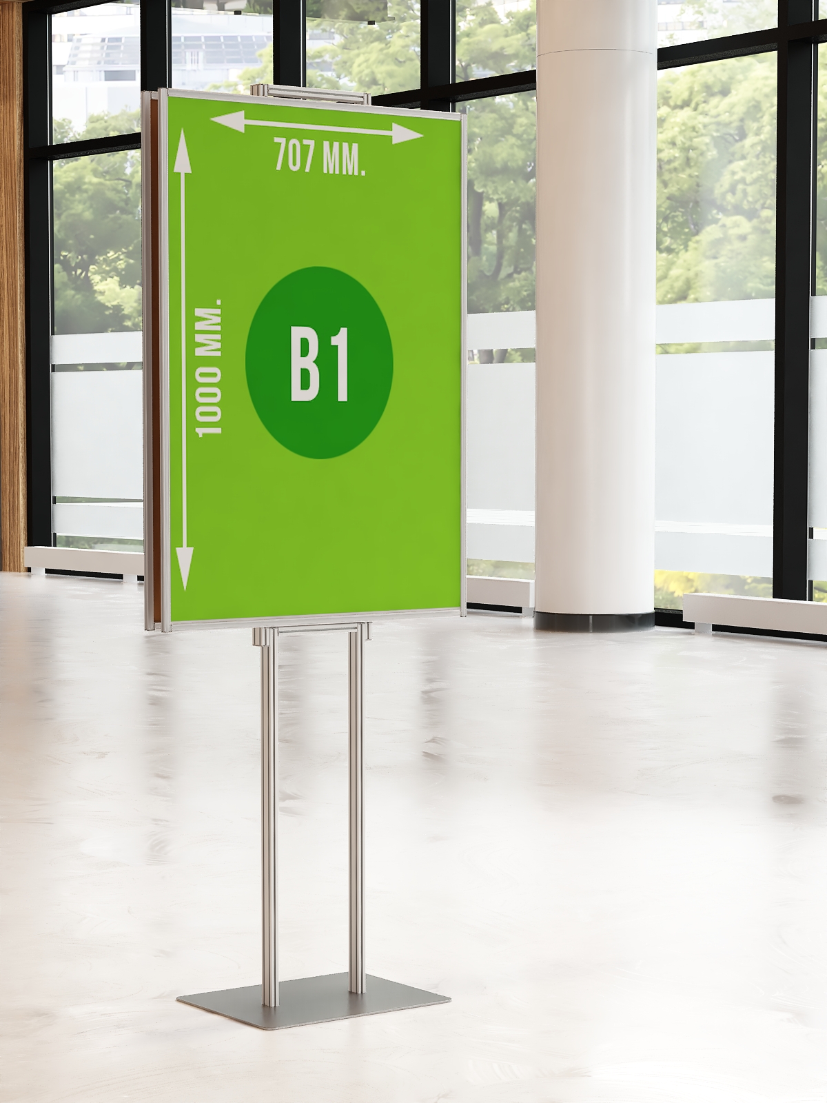 Dwustronny składany stojak ekspozytor na plakat 2 x B1 707x1000mm