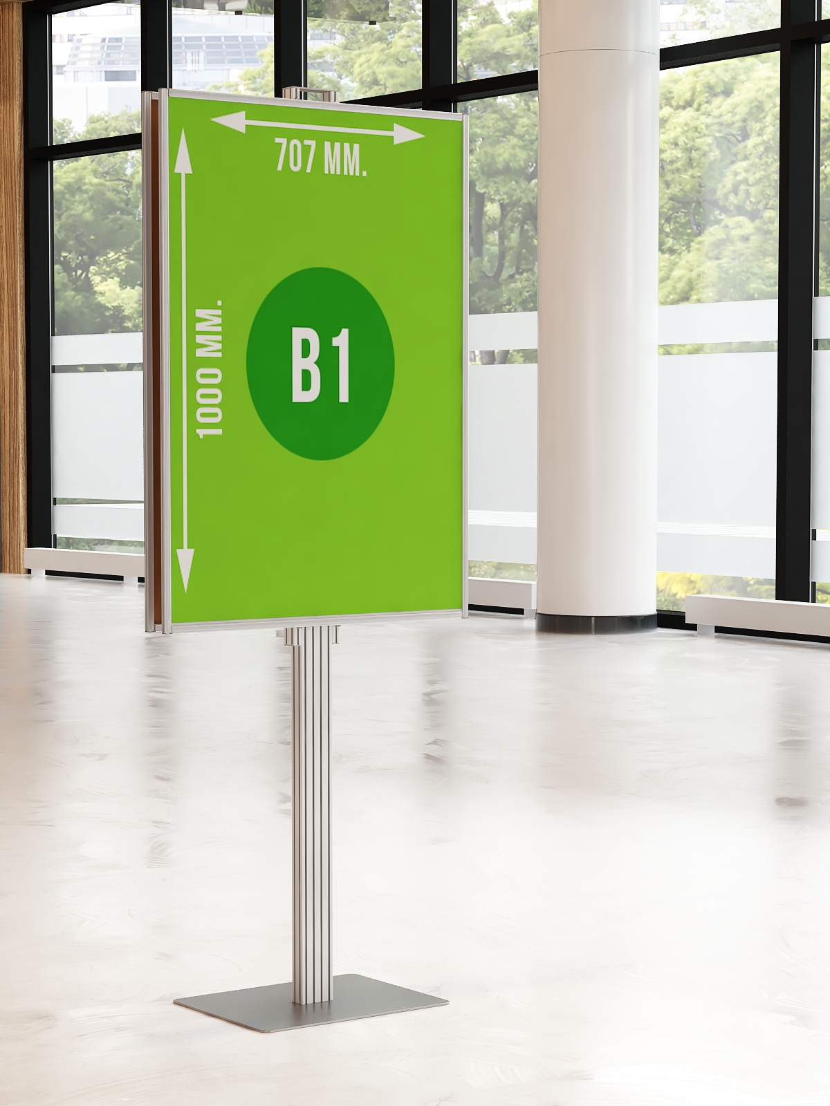 Dwustronny składany stojak ekspozytor na plakat 2 x B1 707x1000mm