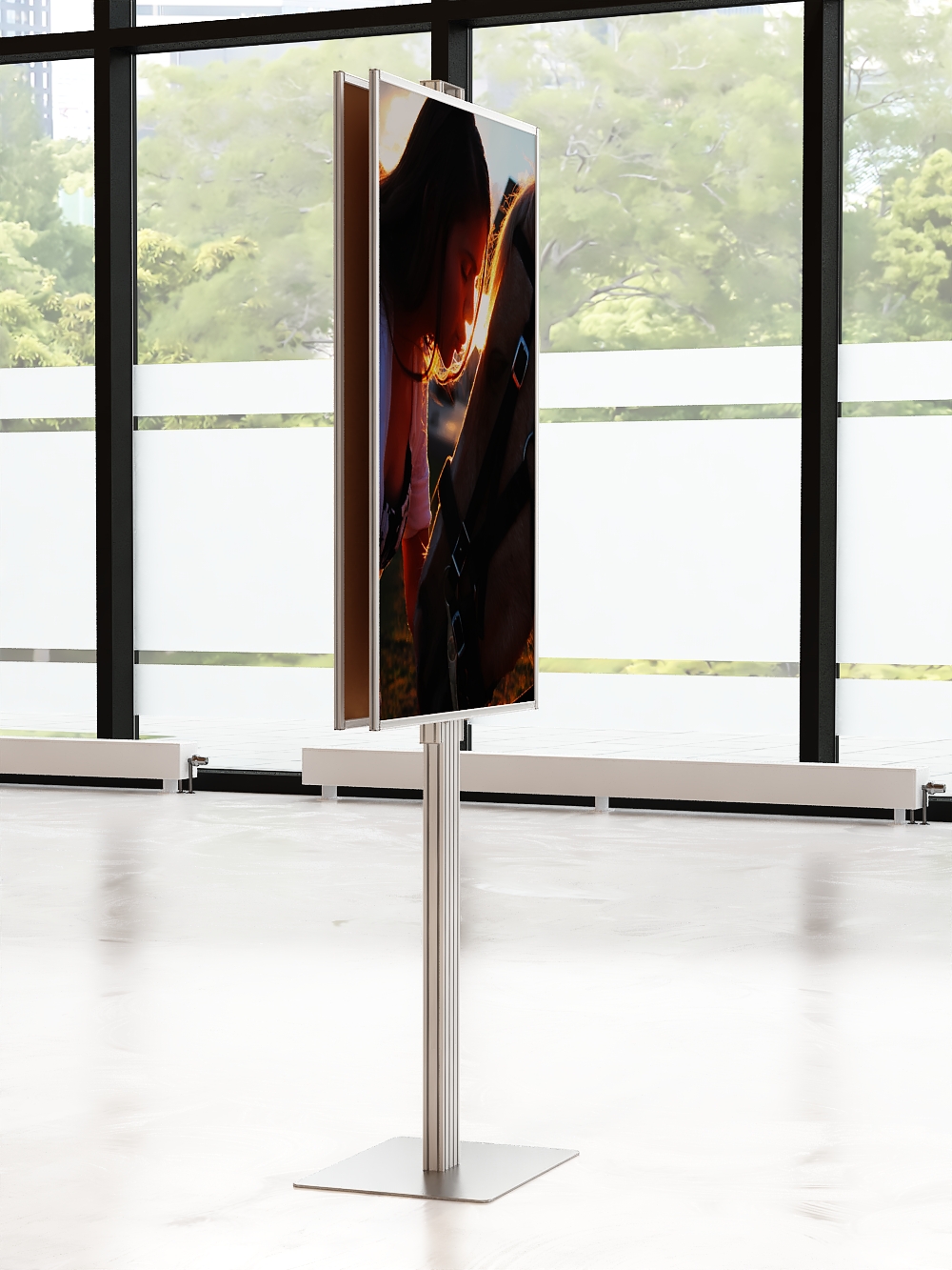 Dwustronny składany stojak ekspozytor na plakat 2 x B1 707x1000mm