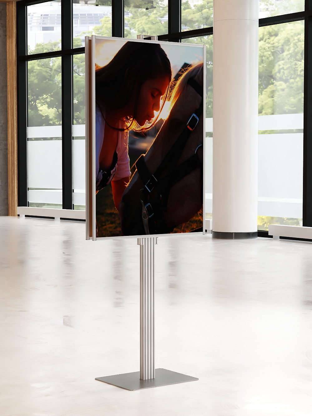 Dwustronny składany stojak ekspozytor na plakat 2 x B1 707x1000mm