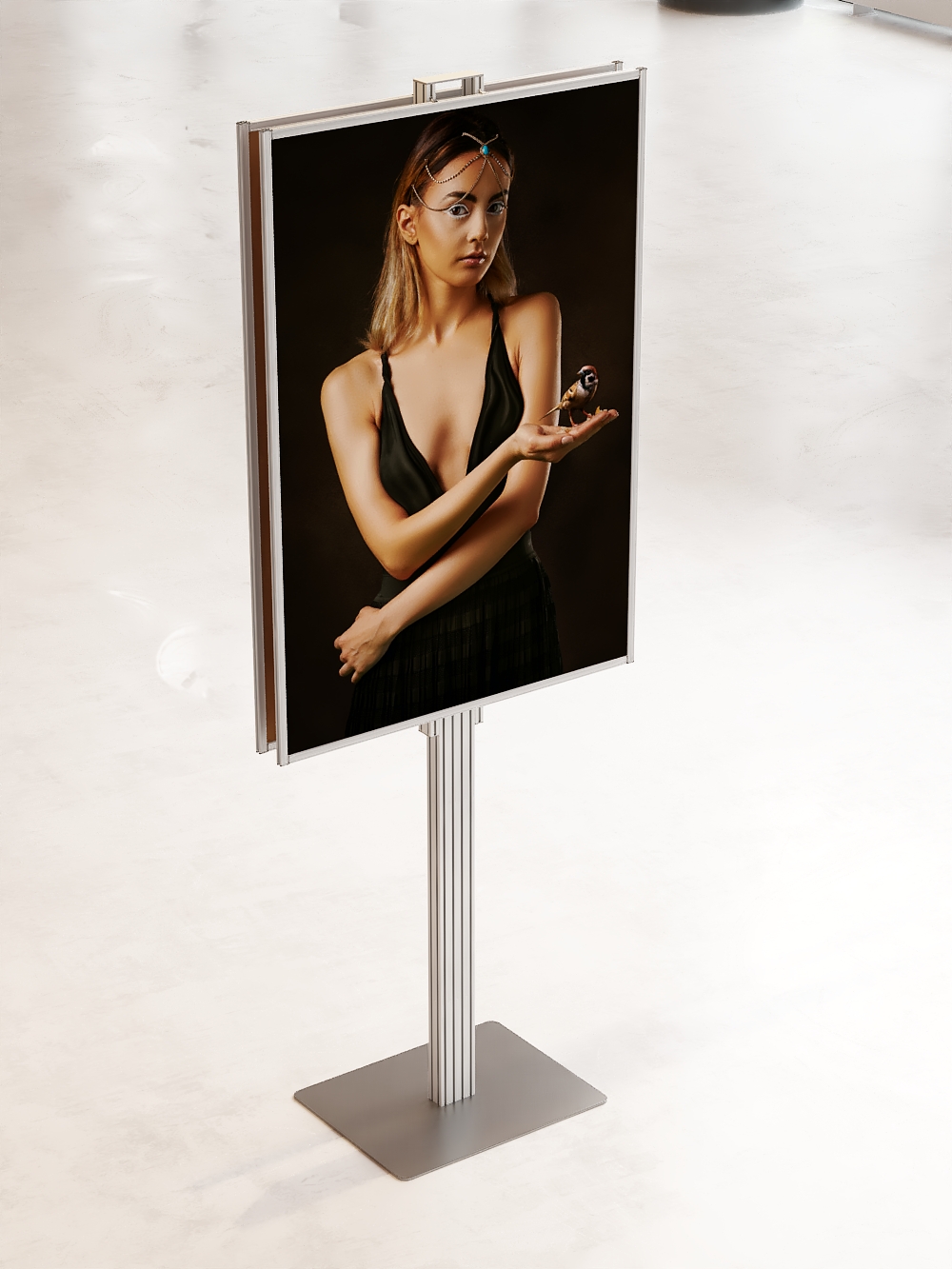 Dwustronny składany stojak ekspozytor na plakat 2 x B1 707x1000mm