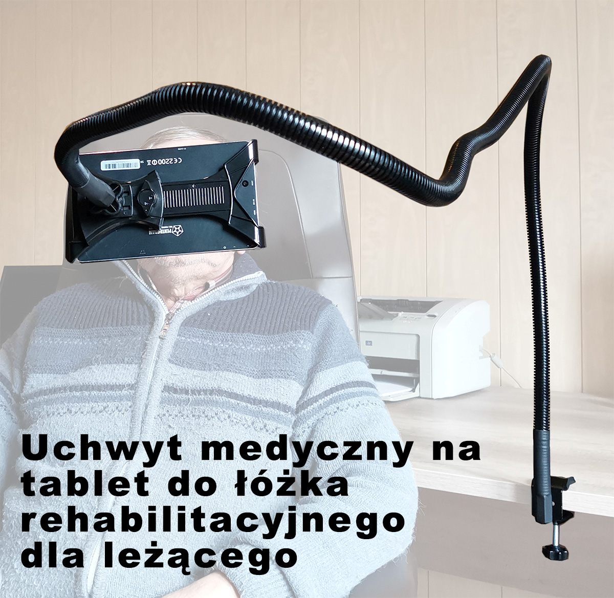 Uchwyt dla chorego seniora na tablet 10.1" 13,3"