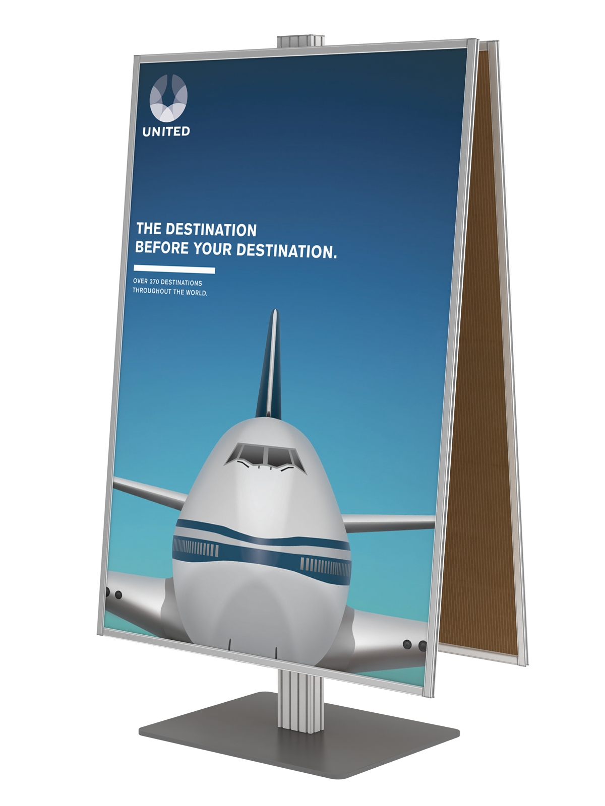 Prezenter z dwoma plakatami B1