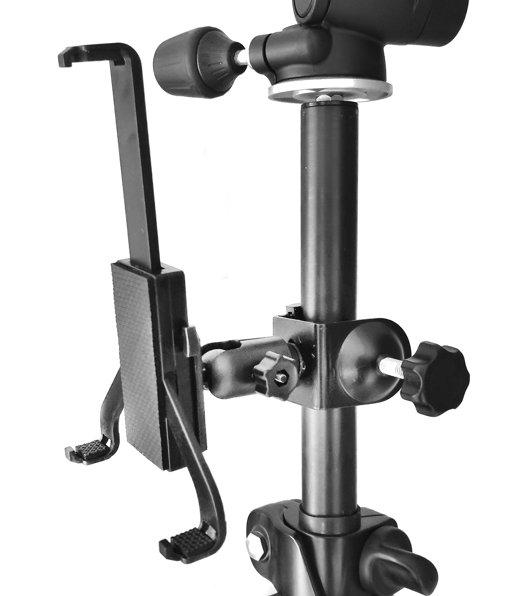 Krótki uchwyt na tablet z imadłem