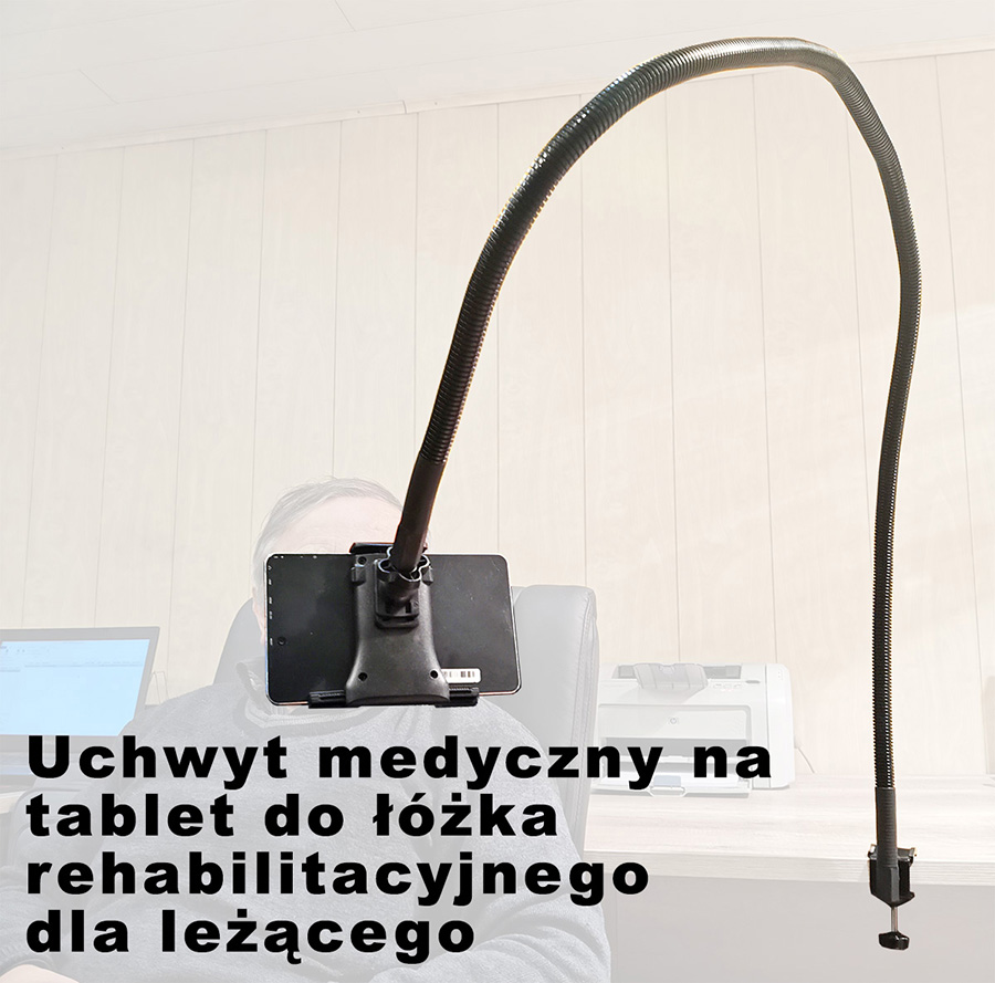 Długi uchwyt na tablet z imadłem