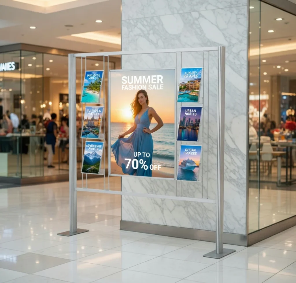 Stojak na ulotki z plakatem B1