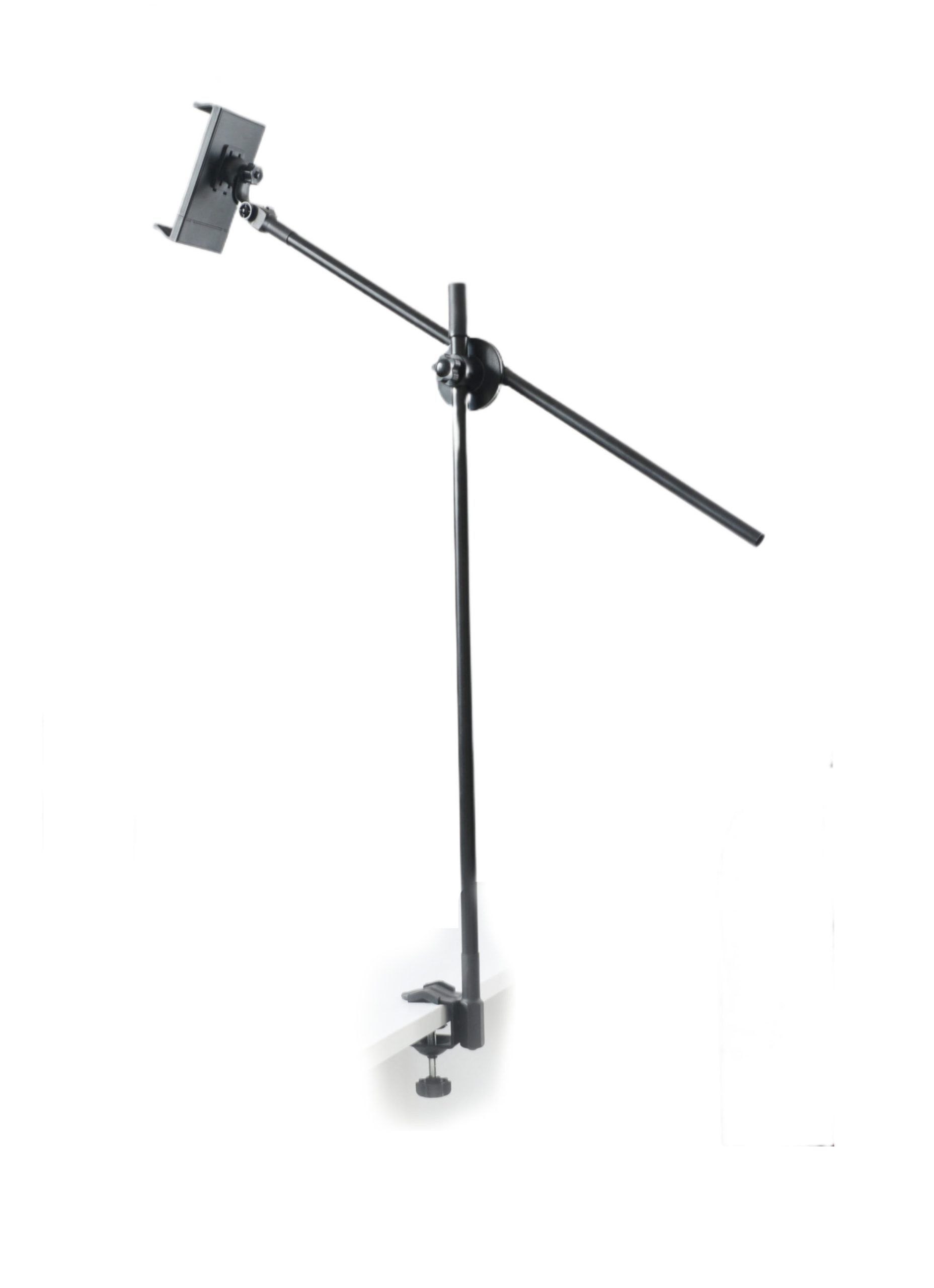 Uchwyt na tablet mocowany do biurka z systemem HR obracany w każdej osi z głowicą do tabletu