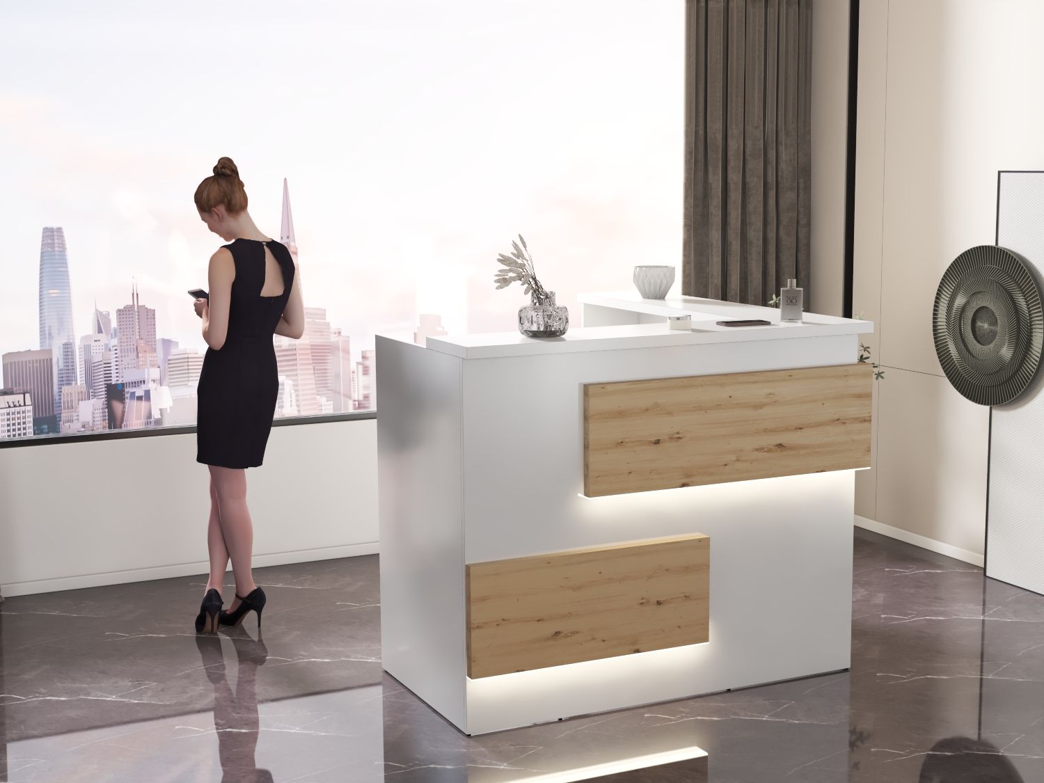 Lada recepcyjna na wymiar