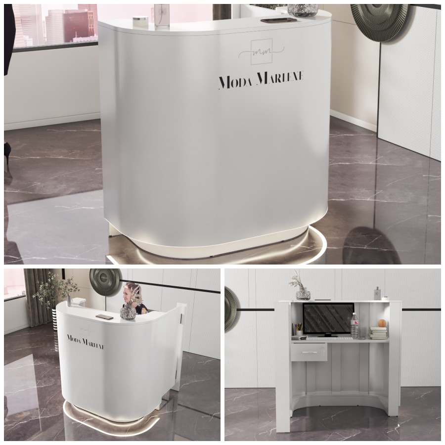 lada recepcyjna z oświetleniem