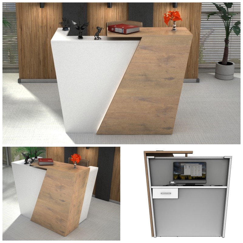 Lada recepcyjna z podświetleniem