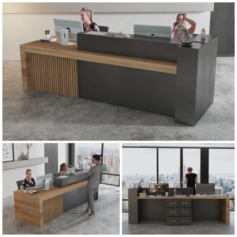 lada recepcyjna z oświetleniem