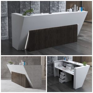 lada recepcyjna z oświetleniem