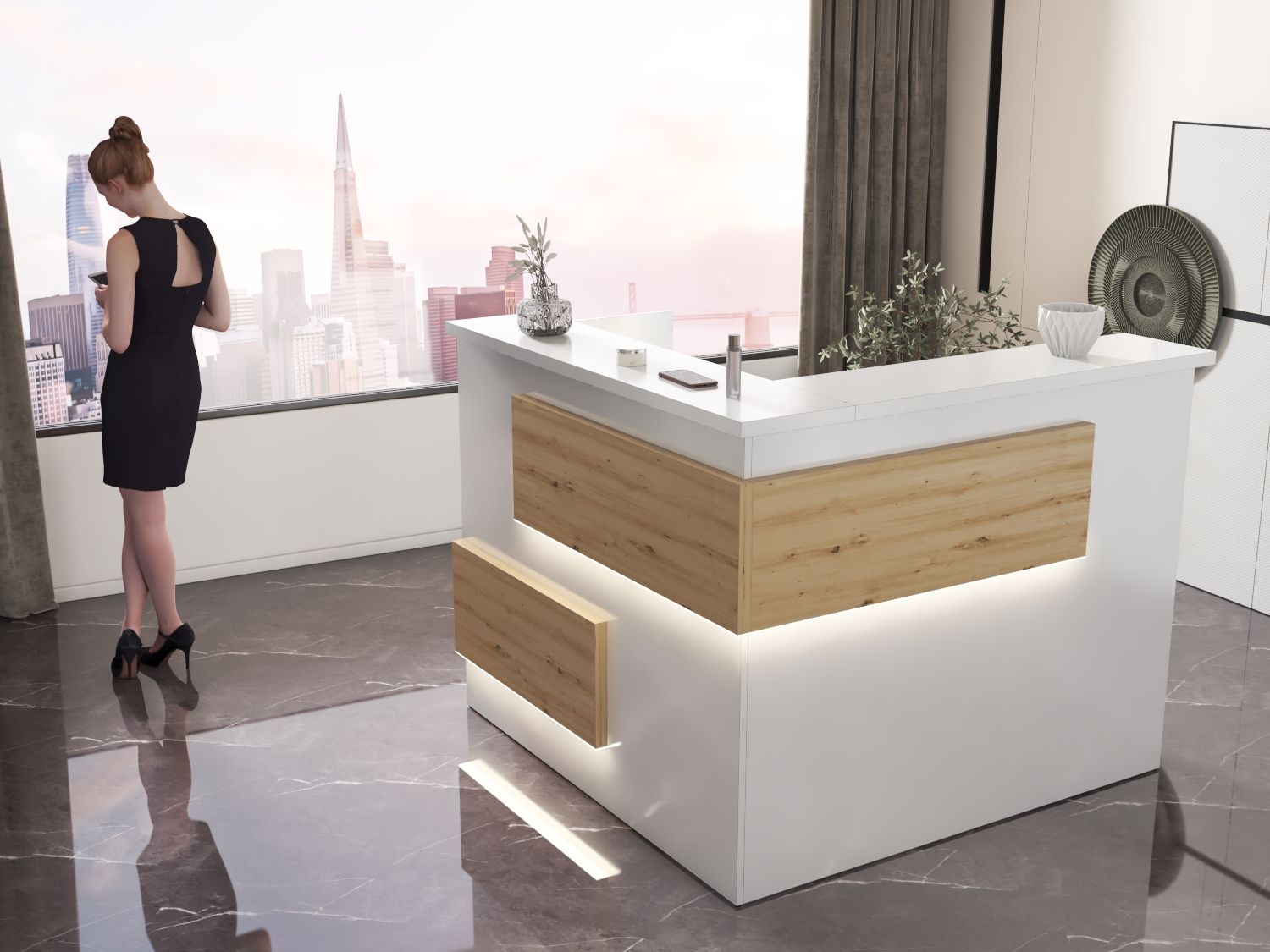 Lada recepcyjna na wymiar