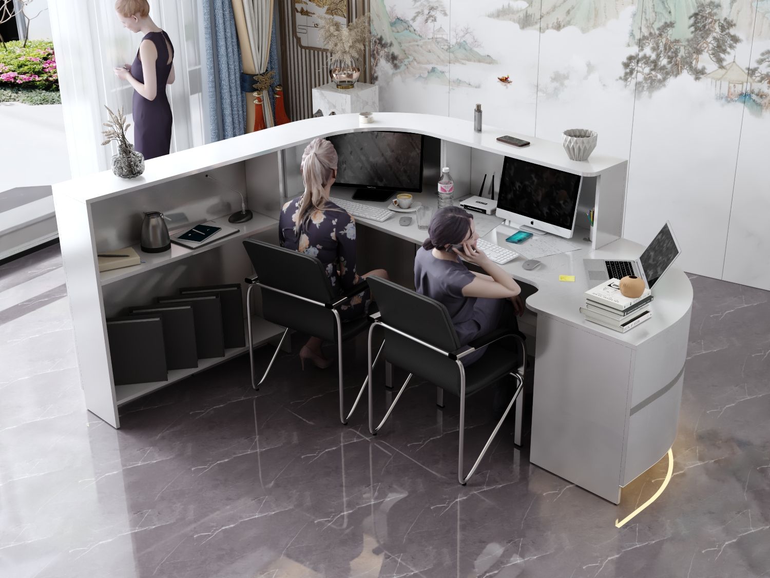 Recepcja do salonu z wizualizacją 3D