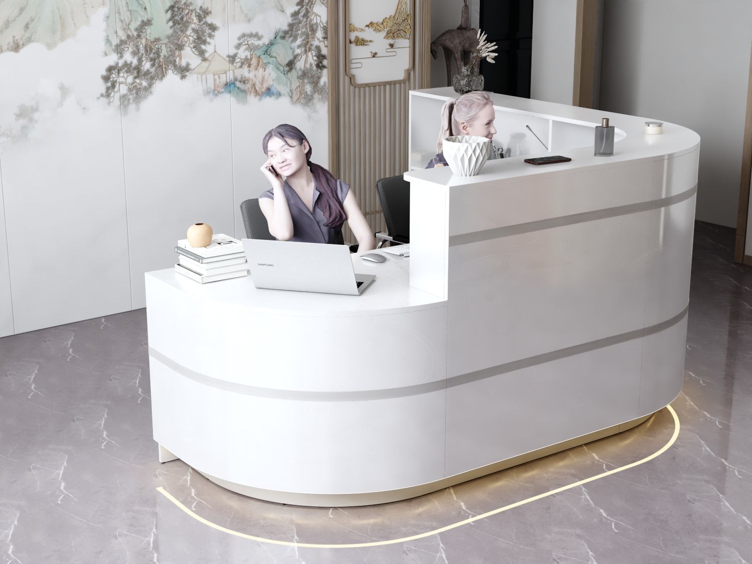 Recepcja do salonu z wizualizacją 3D