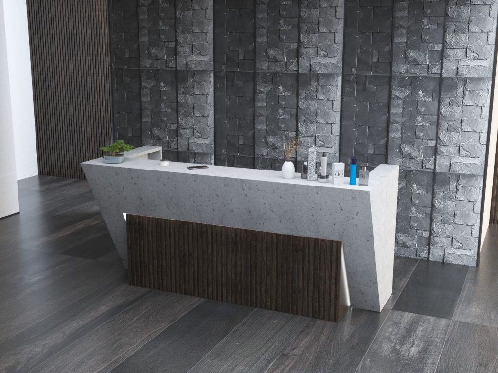 lada recepcyjna z oświetleniem