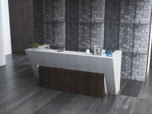 lada recepcyjna z oświetleniem