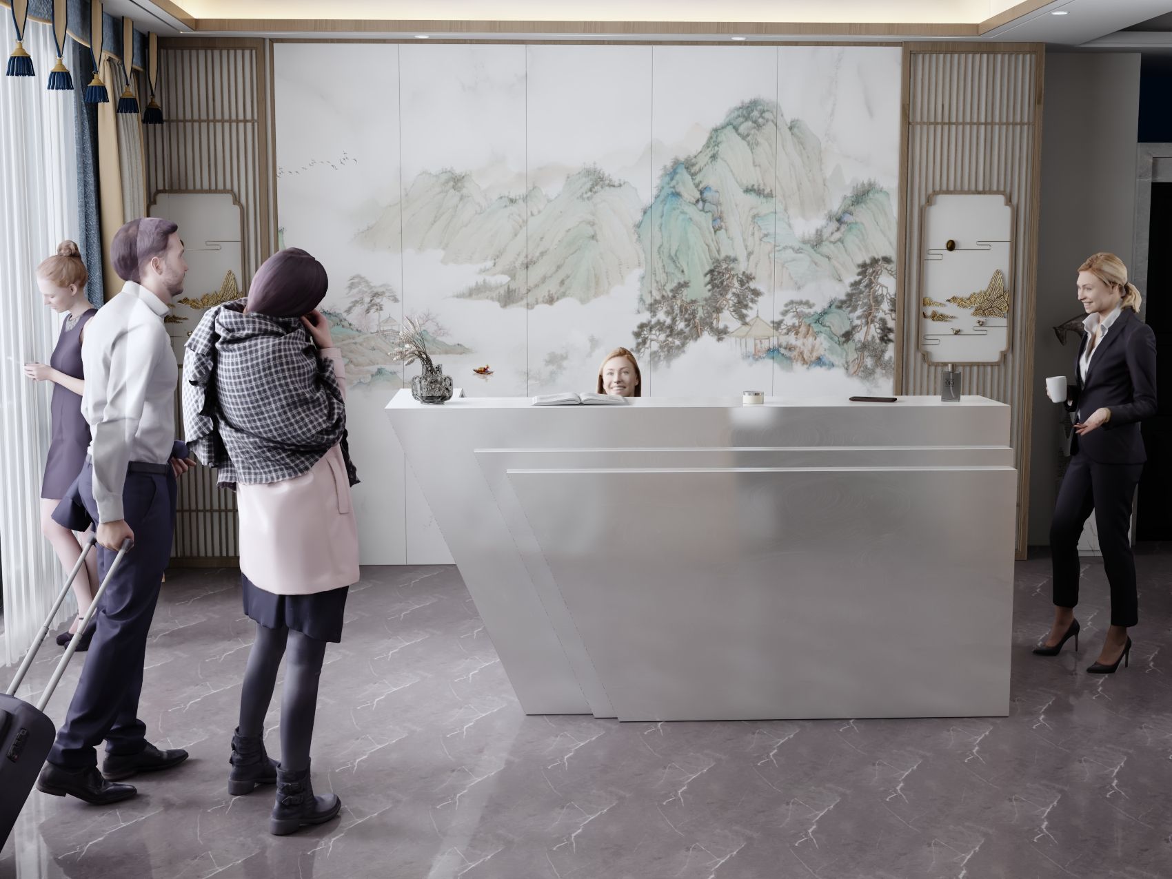 Recepcja do biura na zamówienie z wizualizacją 3D