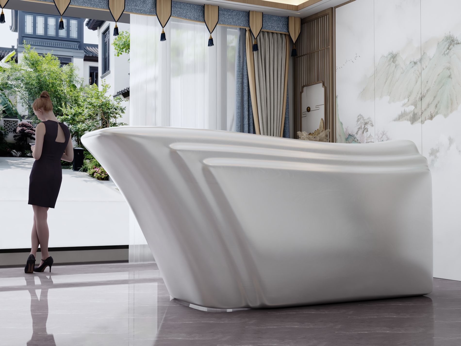 Funkcjonalna lada recepcyjna w biurze