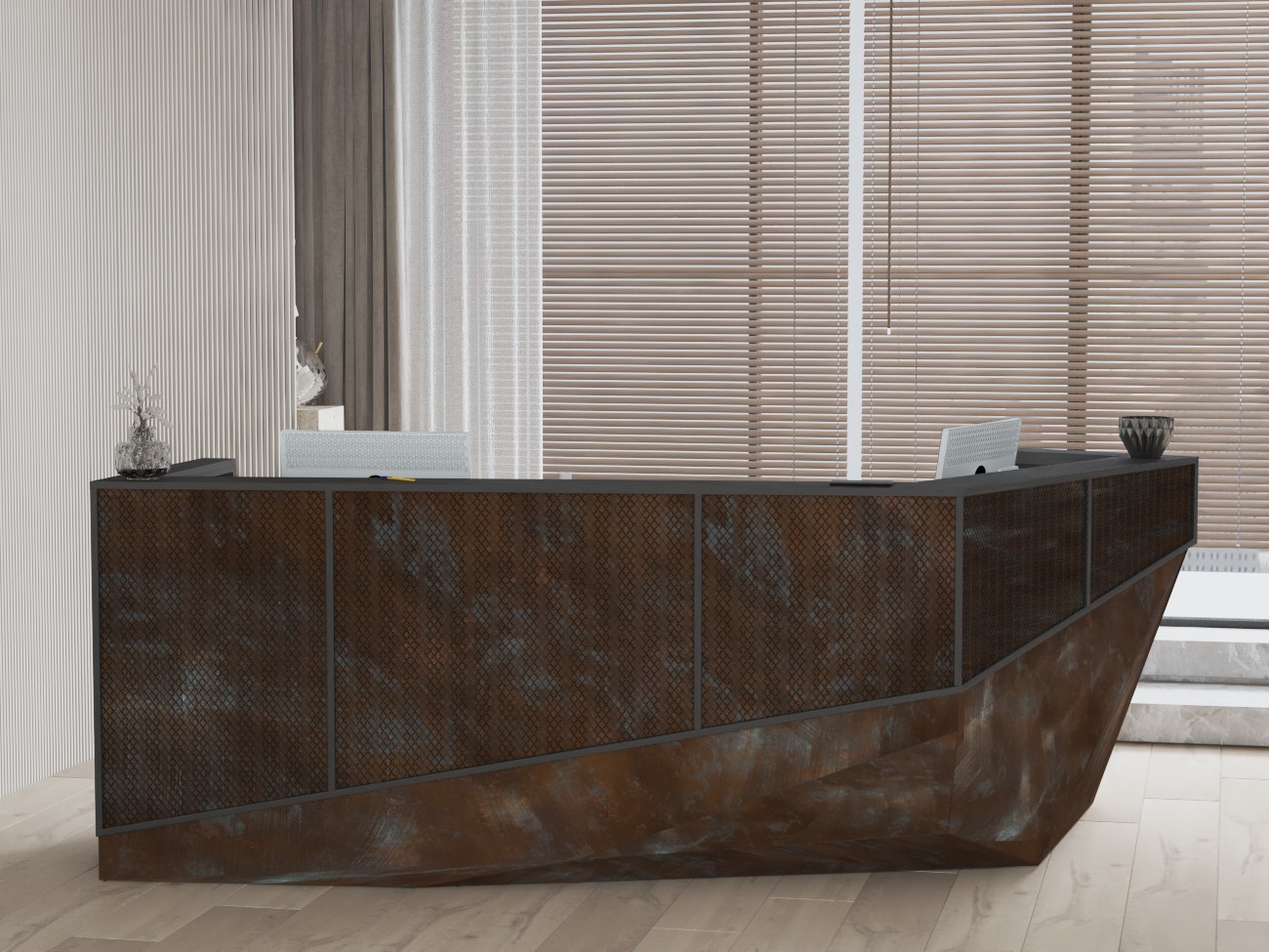 Lada recepcyjna hotelowa z wizualizacją 3D