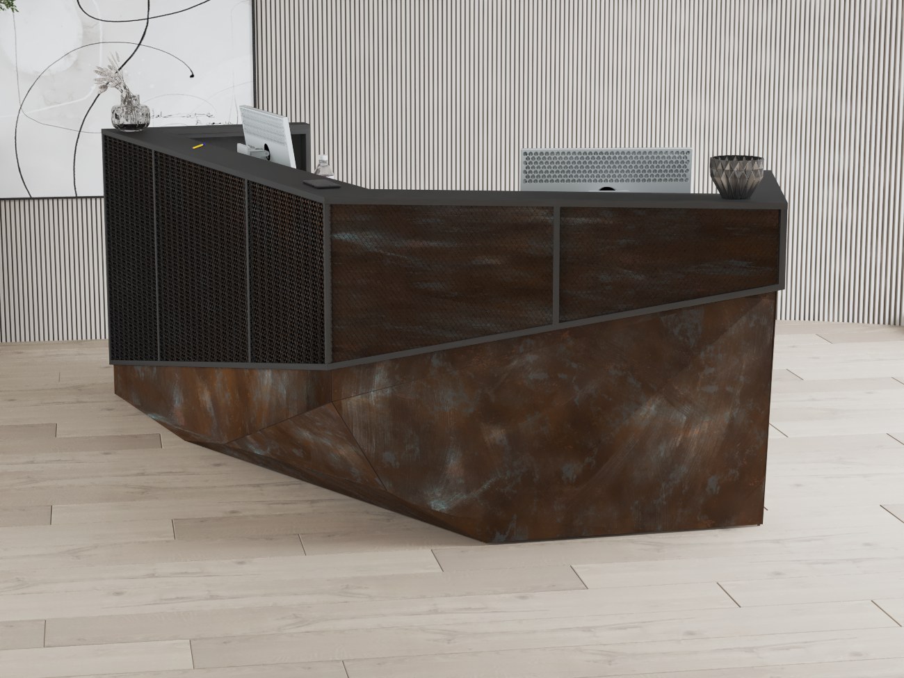 Lada recepcyjna hotelowa z wizualizacją 3D