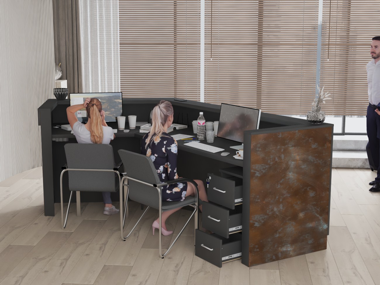 Lada recepcyjna hotelowa w biurze