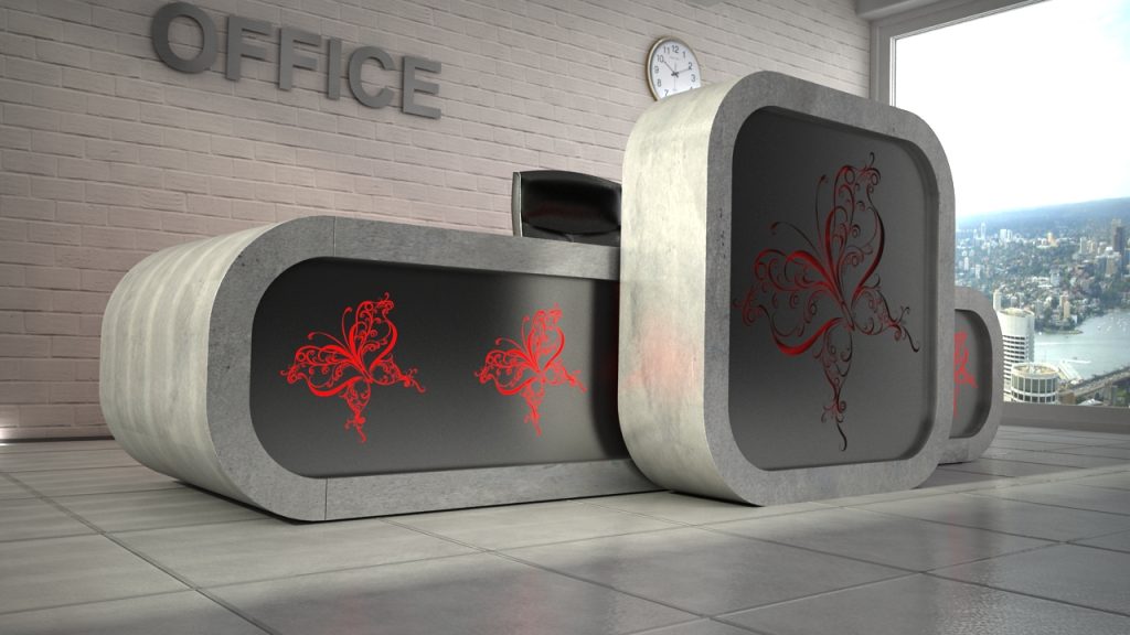 Lada recepcyjna z podświetleniem