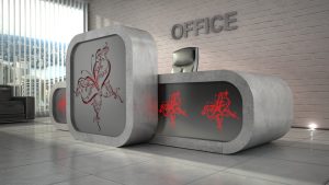 Lada recepcyjna z podświetleniem