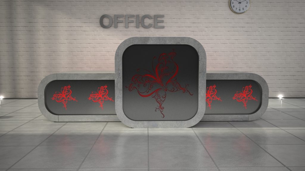 Lada recepcyjna z podświetleniem